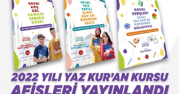 2022 Yılı Yaz Kuran Kursları tanıtım afişleri yayınlandı