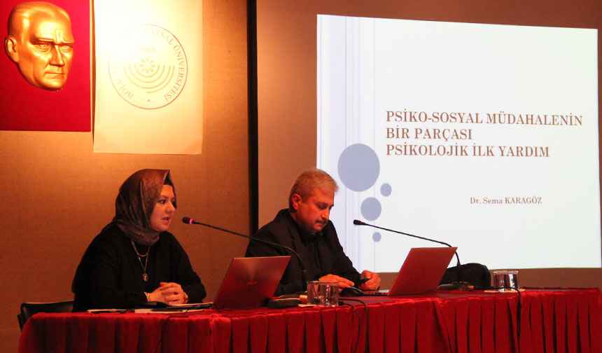 Bolu’da deprem bölgesine giden personele seminer