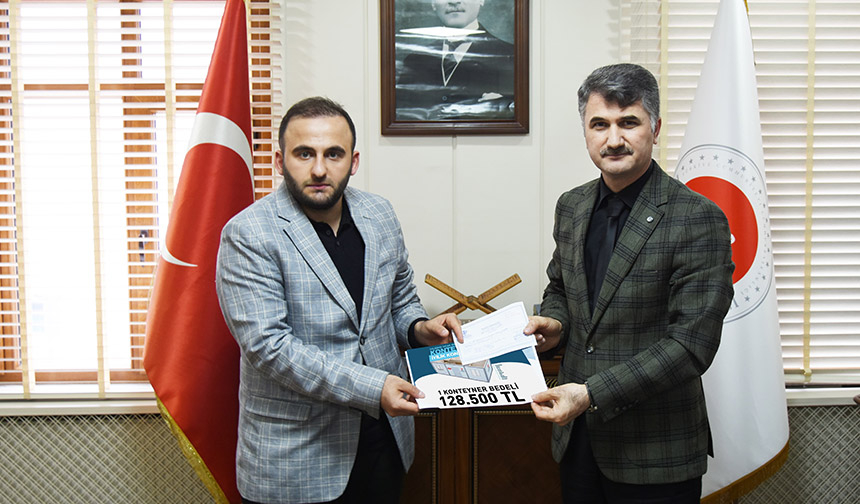 Asımın Nesli Kur’an Kursu’ndan deprem bölgesine konteyner bağışı