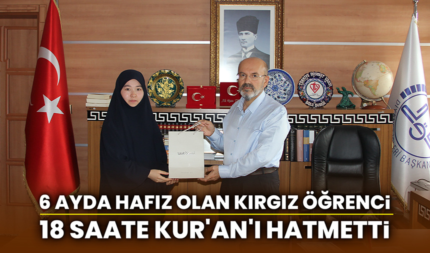 Kırgız öğrenci 18 saate Kur’an’ı hatmetti