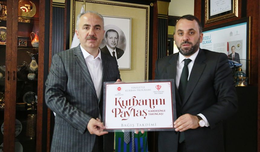 Rize Belediye Başkanı Metin, kurban vekaletini TDV’ye verdi