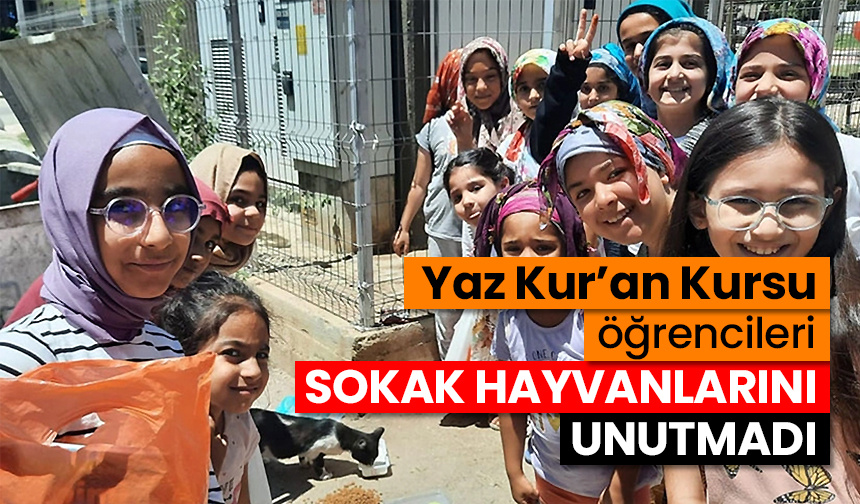 Yaz Kur’an Kursu öğrencileri sokak hayvanlarını unutmadı