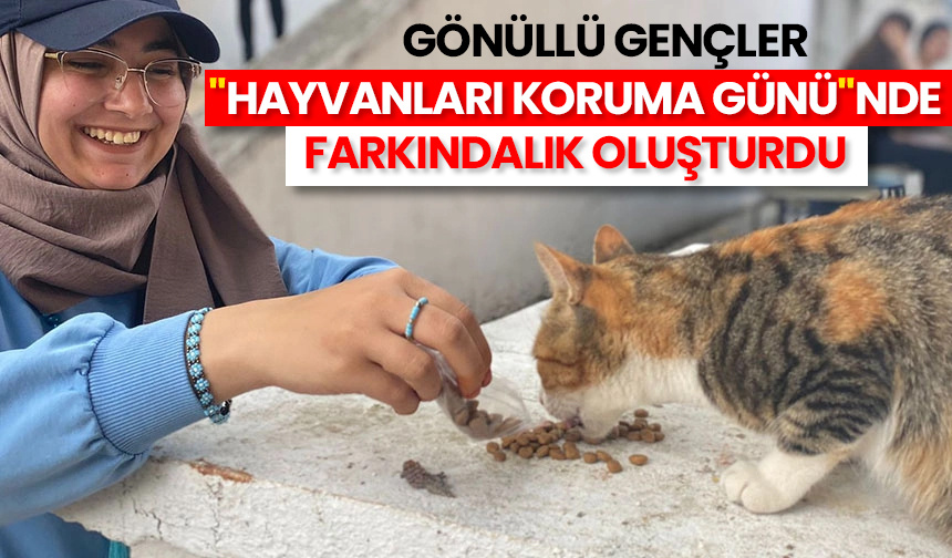 Gönüllü gençler, “Hayvanları Koruma Günü”nde farkındalık oluşturdu