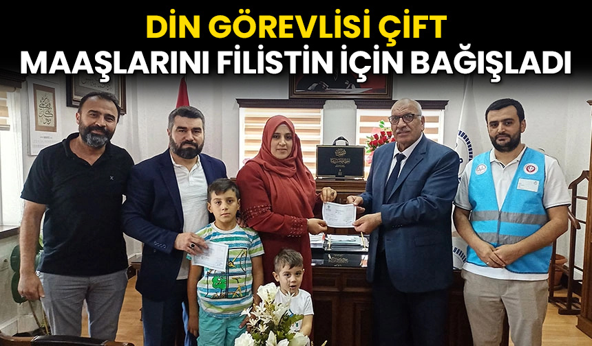Din görevlisi çift, maaşlarını Filistin için bağışladı