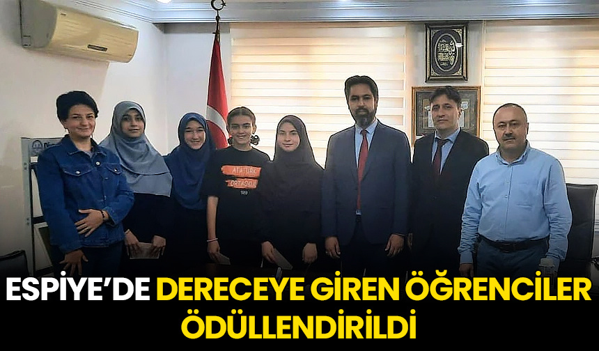 Espiye’de dereceye giren öğrenciler ödüllendirildi