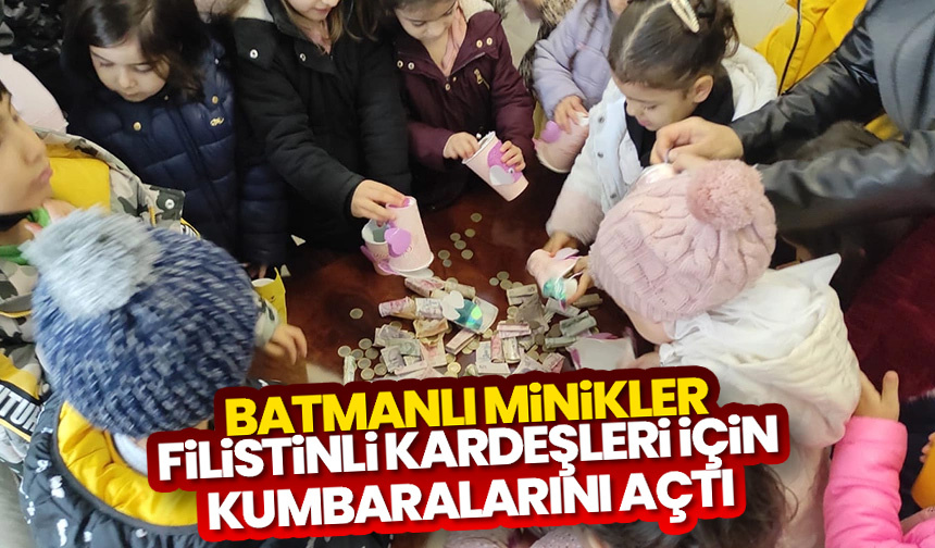 Batmanlı minikler, Filistinli kardeşleri için kumbaralarını açtı