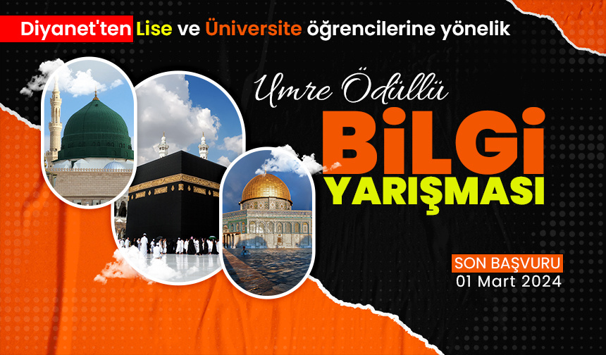 Diyanet’ten gençlere yönelik umre ödüllü bilgi yarışması