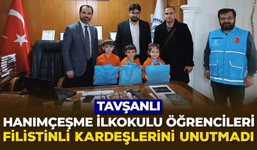 Tavşanlı Hanımçeşme İlkokulu öğrencileri, Filistinli kardeşlerini unutmadı