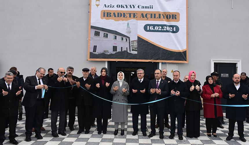 Aziz Okyay Camii dualarla açıldı