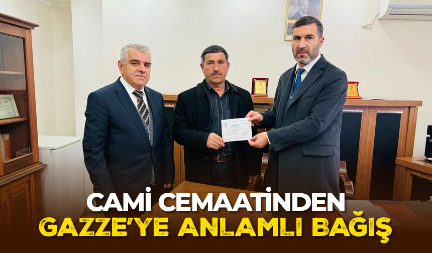 Cami cemaatinden Gazze’ye anlamlı bağış