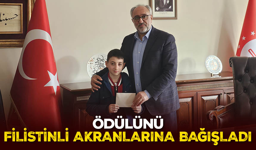 Ödülünü Filistinli akranlarına bağışladı – Diyanet Haber