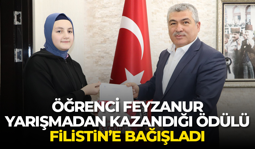 Yarışmadan kazandığı ödülü Filistin’e bağışladı
