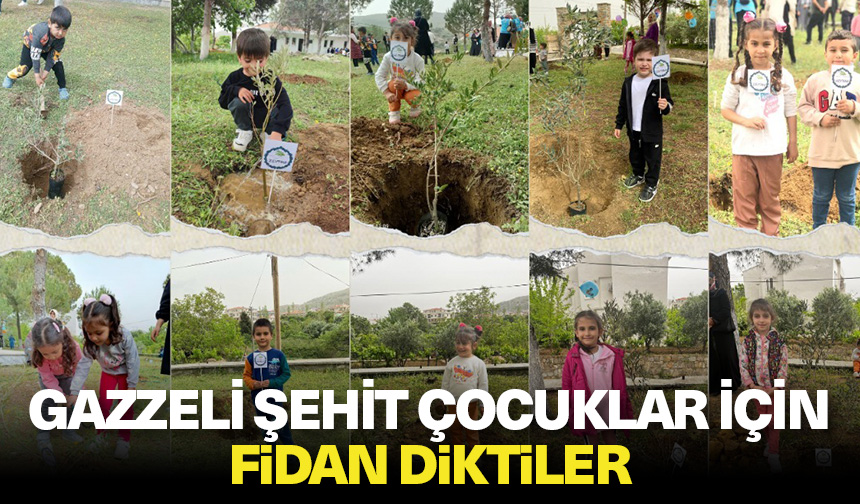Gazzeli şehit çocuklar için fidan diktiler
