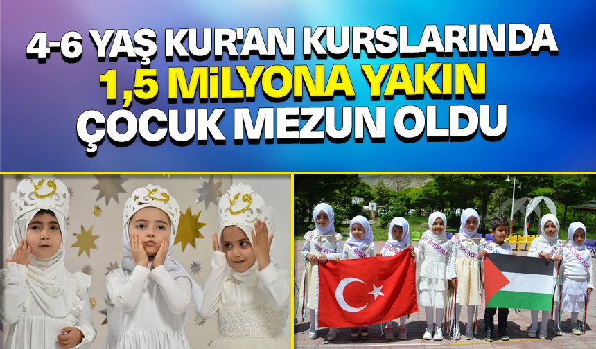 4-6 Yaş Kur’an kurslarında 1,5 milyona yakın çocuk mezun oldu